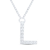 1/8CTW-DIA ANA M INITIAL "L" FASHION NECKLACE (16 INCH)